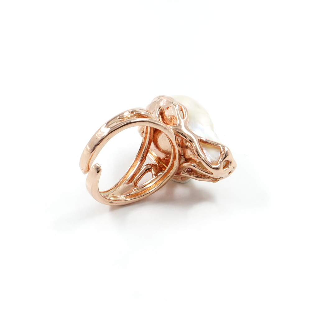 Anello in argento 925 con perla barocca – Rosato - immagine 2