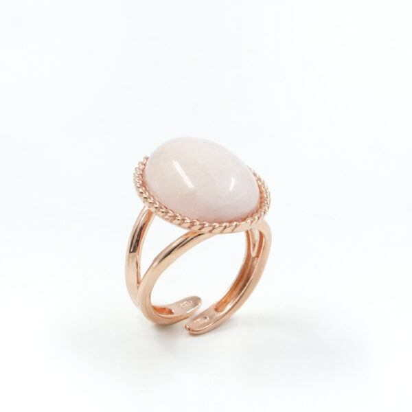 Sterling silver ring with morganite – Rose Color