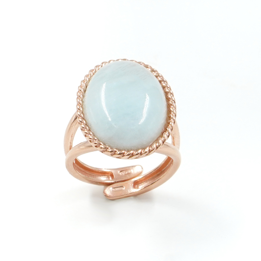 Anello in argento 925 con acquamarina – Rosato - immagine 2