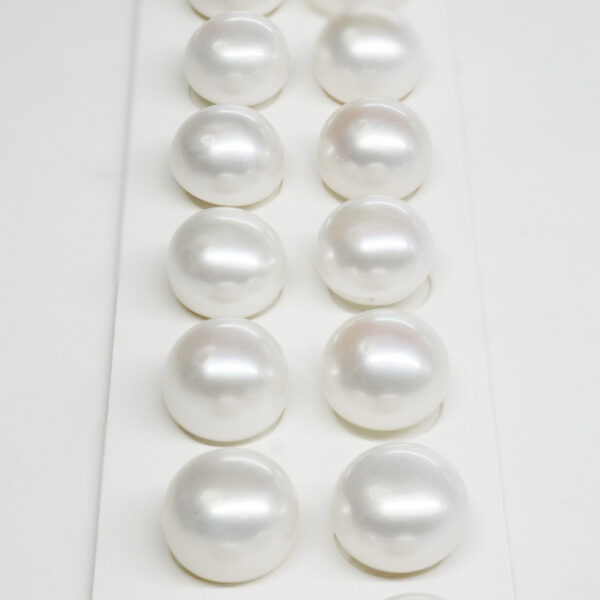 Fresh Water Pearls pairs button shape size 11½-12mm