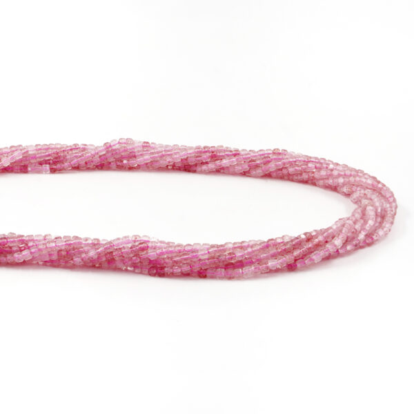 Quarzo Fragola fili cubi sfaccettati 2,5mm