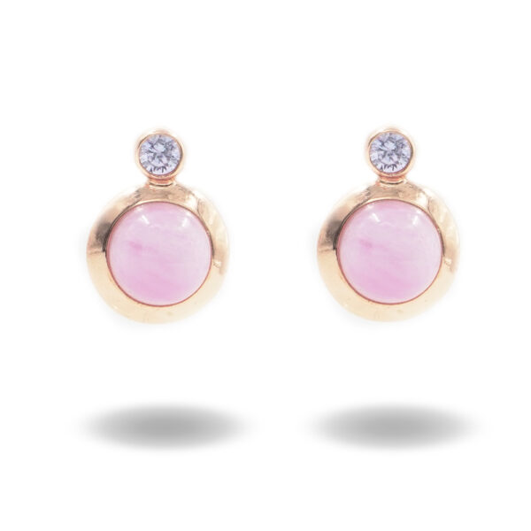 Sterling Silver Earrings with kunzite and cubic zirconia – Rose Color