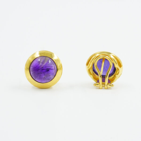 Sterling Silver Earrings with amethyst – Golden Color