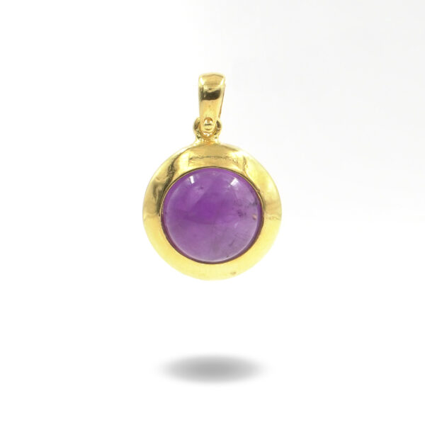 Sterling Silver pendant with amethyst – Golden Color