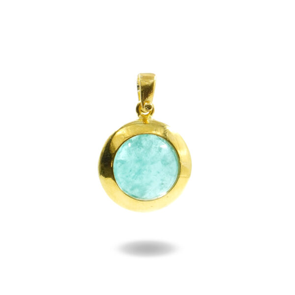 Pendente in argento 925 con cristallo verde – Dorato