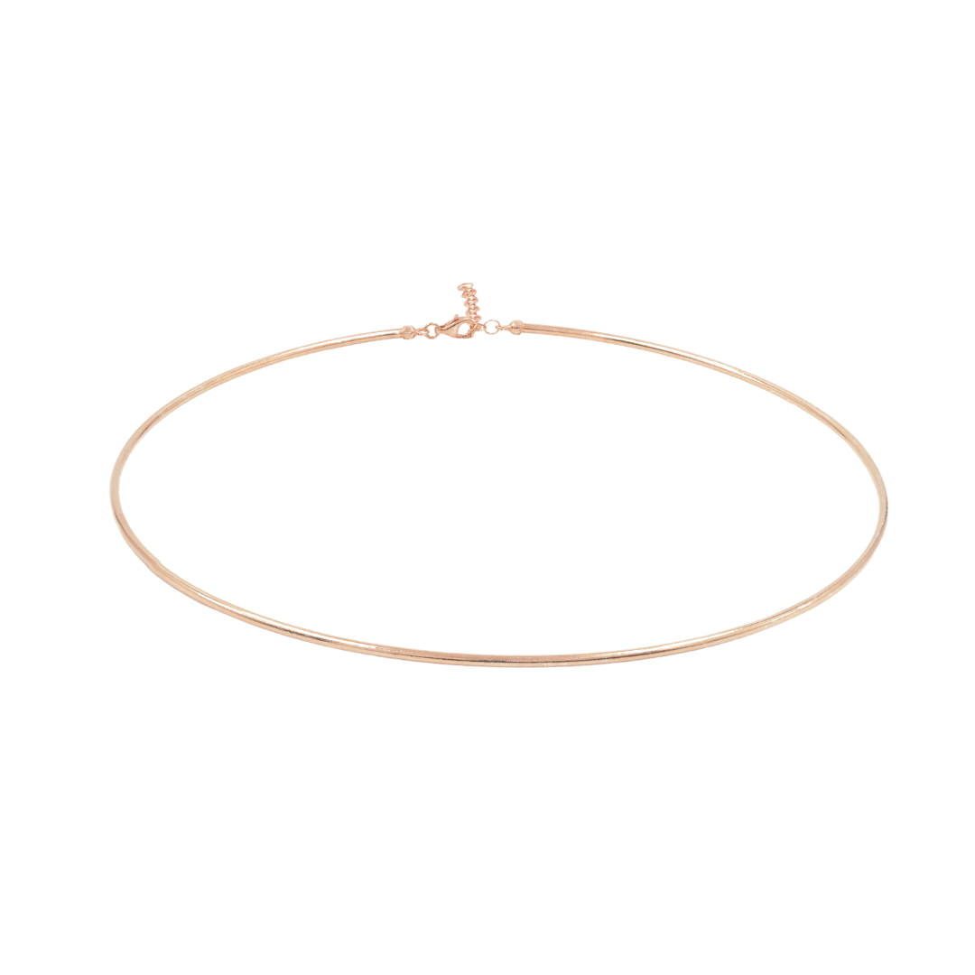 Collana girocollo in argento a canna vuota spessore 2mm – Rosato