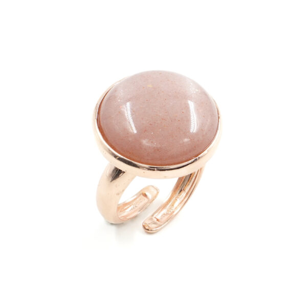 Sterling Silver Ring with moonstone – Rose Color