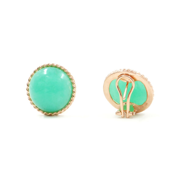 Sterling Silver Earrings with green sponge quartz – Rose Color