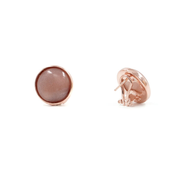 Sterling Silver Earrings with pink moonstone – Rose Color