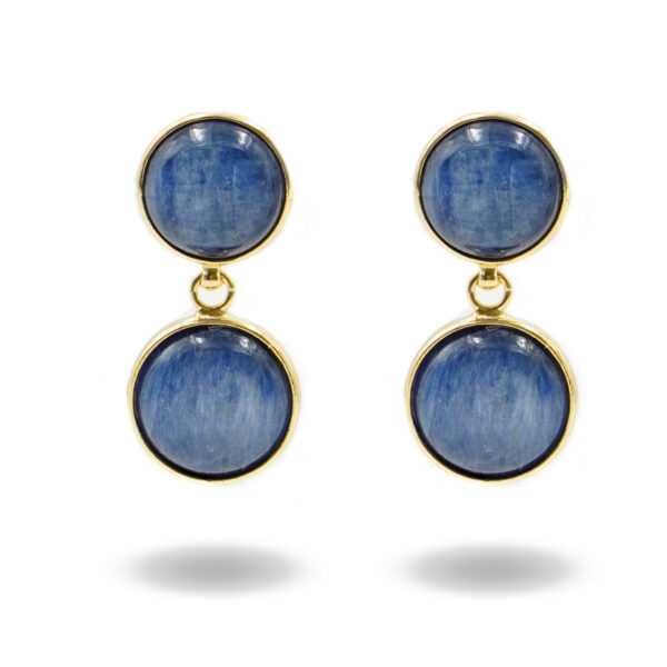 Sterling Silver Earrings with kyanite – Golden Color