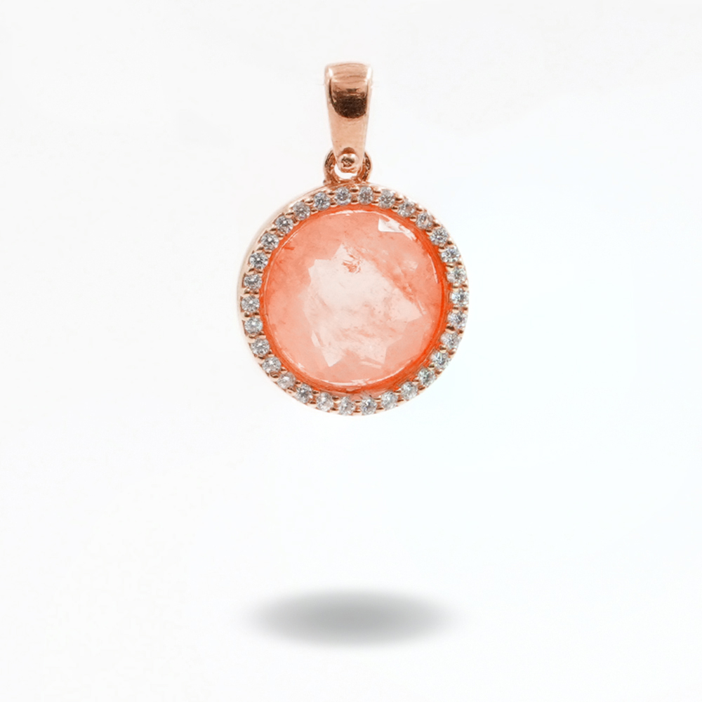 Pendente in argento 925 con zirconi e cristallo colore arancio – Rosato