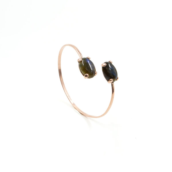 Sterling Silver bracelet with labradorite – Rose Color