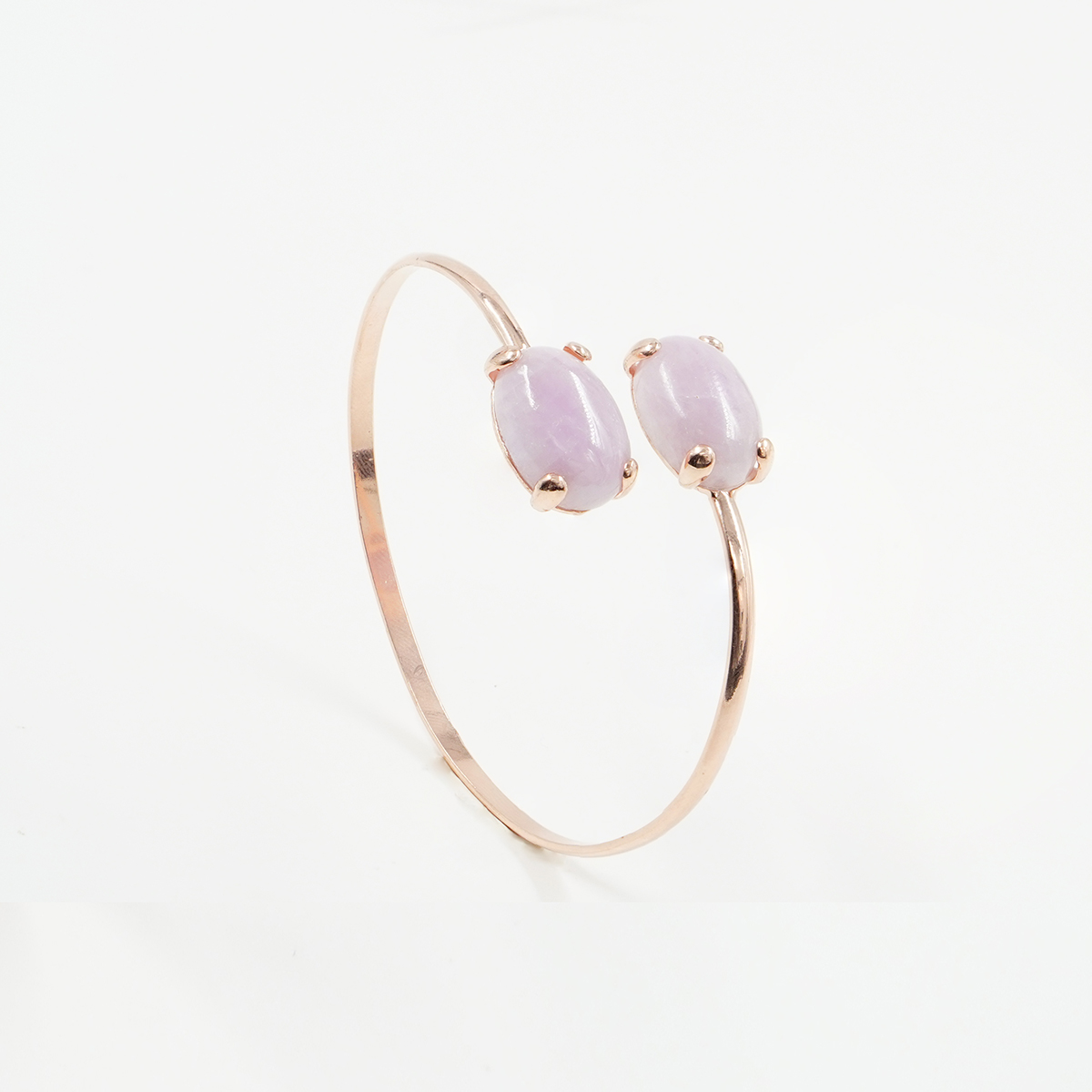 Bracciale rigido in argento 925 con kunzite – Rosato
