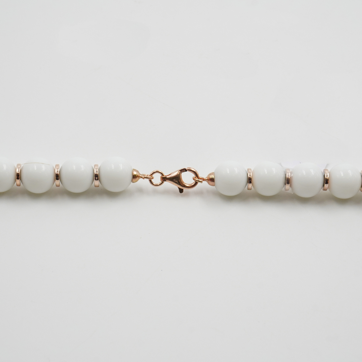 Collana con agata bianca, apatite ematite, chiusura in argento 925 – Rosato - immagine 4