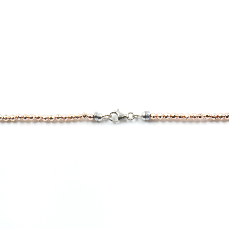 Collana con agata bianca, pasta di turchese, ematite, chiusura in argento 925 – Rosato - immagine 4
