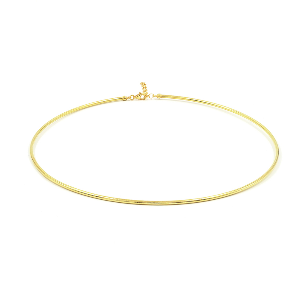 Collana girocollo in argento a canna vuota spessore 2mm – Dorato