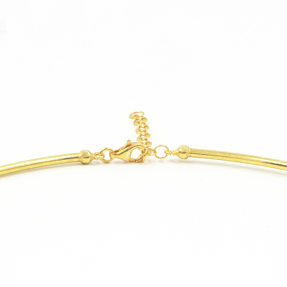 Collana girocollo in argento a canna vuota spessore 2mm – Dorato - immagine 2