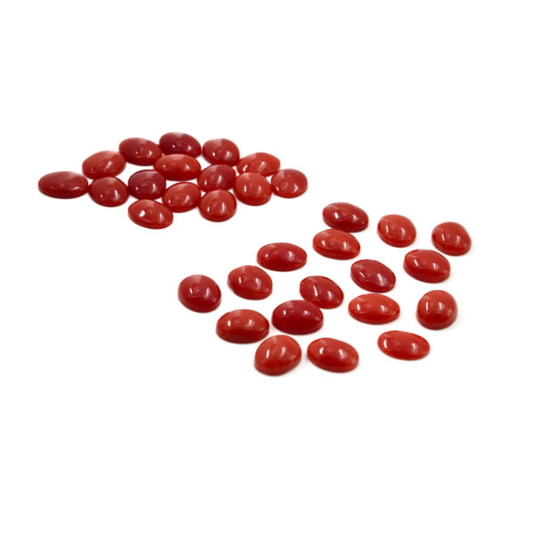 Mediterranean Coral cabochon oval shape size from 4x6mm to 10x12mm