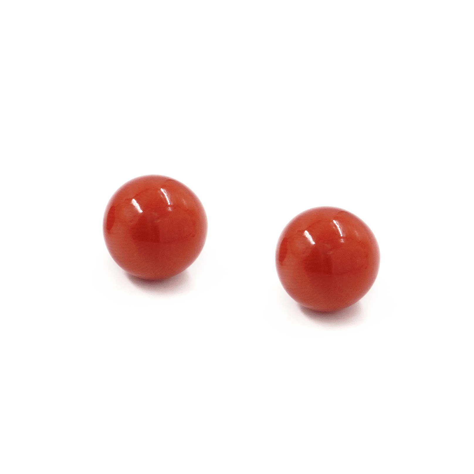 Coppia corallo Mediterraneo pallino tondo mezzo foro da 5mm a 11mm