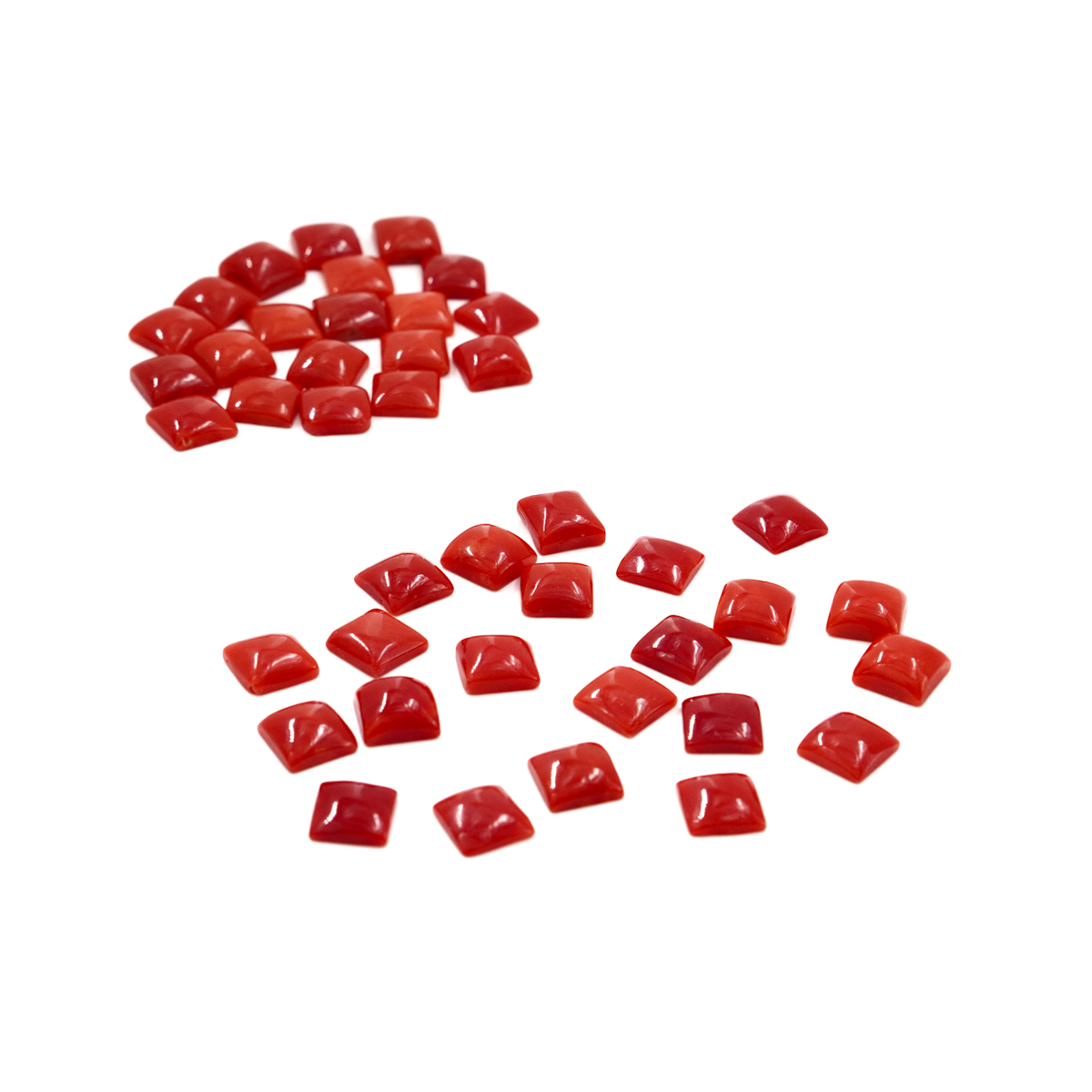 Corallo Mediterraneo Cabochon quadrato da 3mm a 10mm