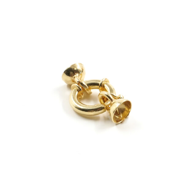 Sterling Silver spring ring clasp size 14mm with cups 8mm Diameter – Golden Color