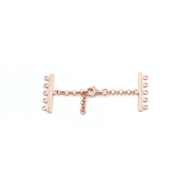 Sterling Silver with lobster clasp and 5 hooks bar – Rose Color