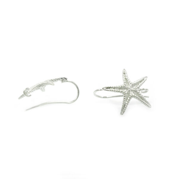 Sterling silver earrings marine star shape size 22mm with Hook – Silver Color