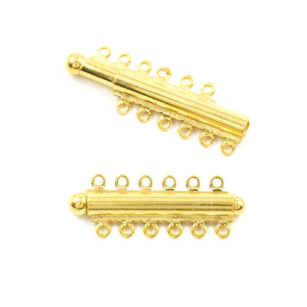 Argento 925 chiusura cilindrica a scorrimento a 6 fili – Dorato