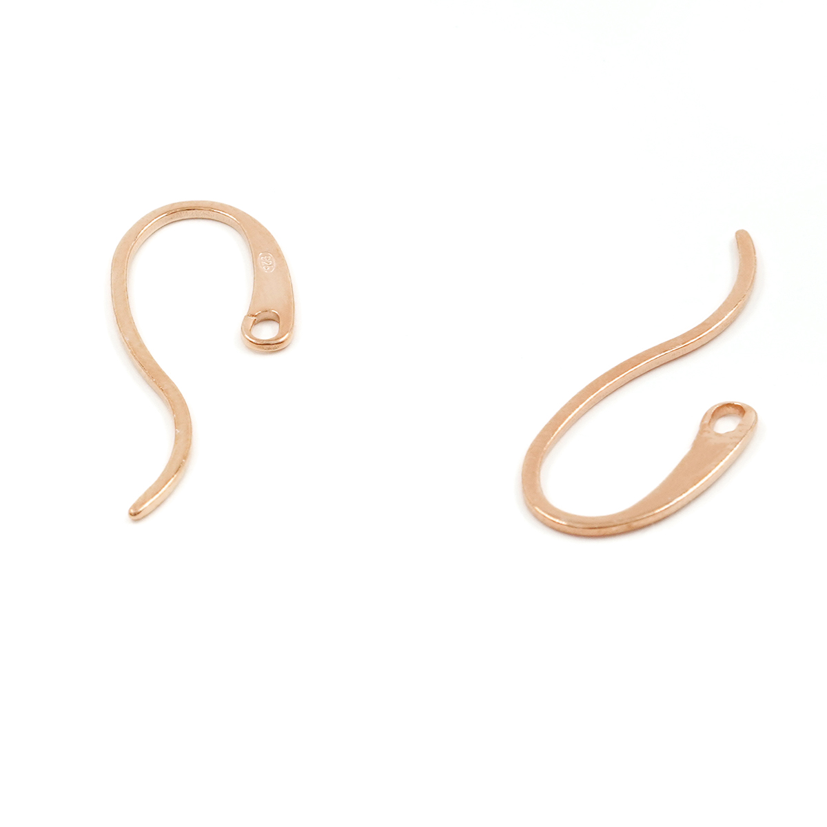 Orecchini argento ad amo con gancio 28x10mm – Rosè