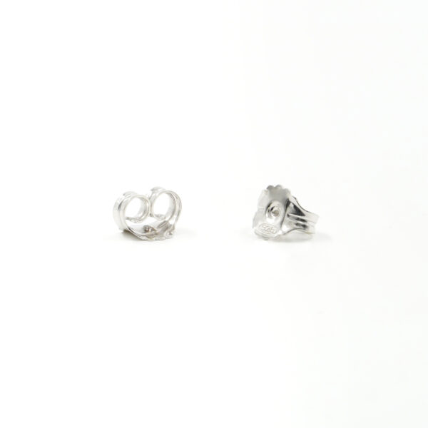 Sterling Silver butterfly backing for earrings 8mm - Rhodium Color