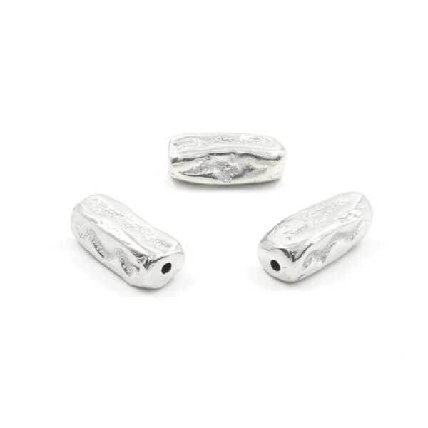 Sterling Silver spacer cylindrical stone shape size 25x8,5mm – Rhodium Color