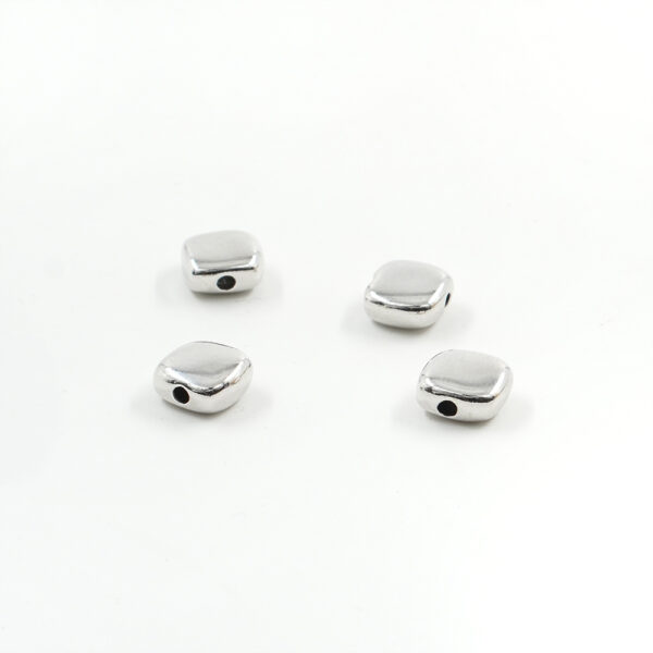 Sterling Silver spacer square shape size 8mm – Rhodium Color