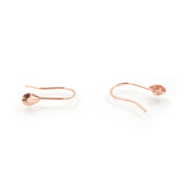 Sterling silver earrings drop shape and hook – Rose Color