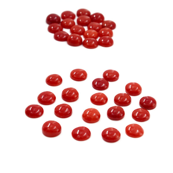 Mediterranean Coral cabochon round shape size from 2mm to 10mm