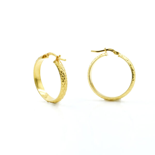 Sterling Silver earrings with round shape size 25mm – Golden Color
