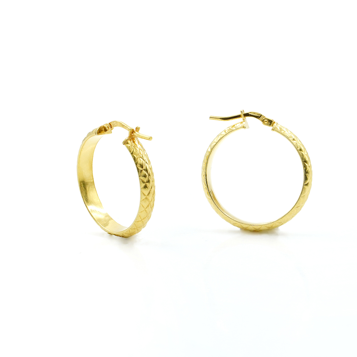 Orecchini in argento 925 a baionetta 25mm – Dorato
