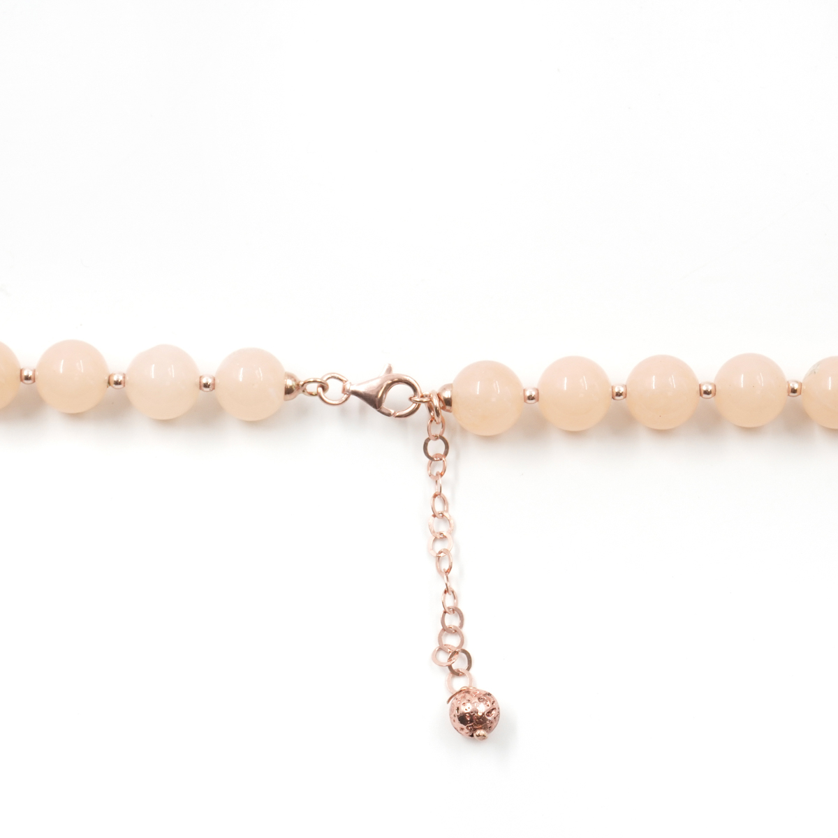 Collana con quarzo spugna rosa, diaspro feldpath, ematite, lava, chiusura in argento 925 - Rosato - immagine 4