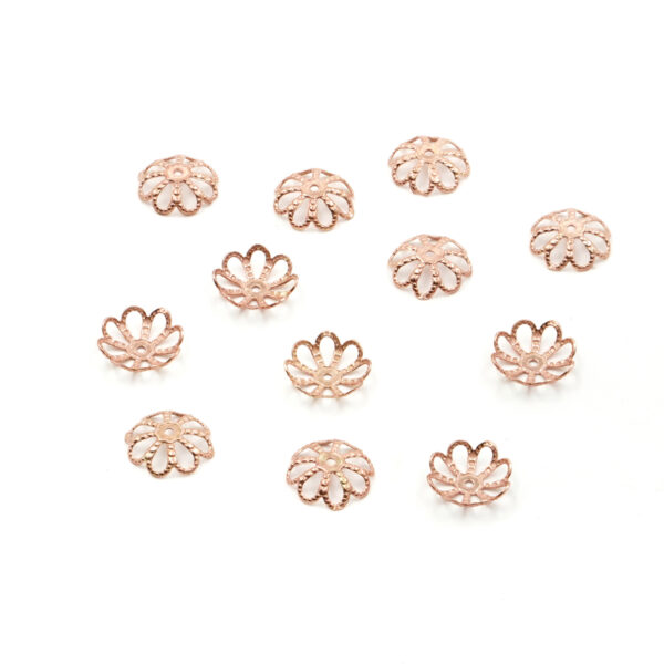 Sterling Silver perforated cup size 10mm [20pcs Bags] – Rose Color
