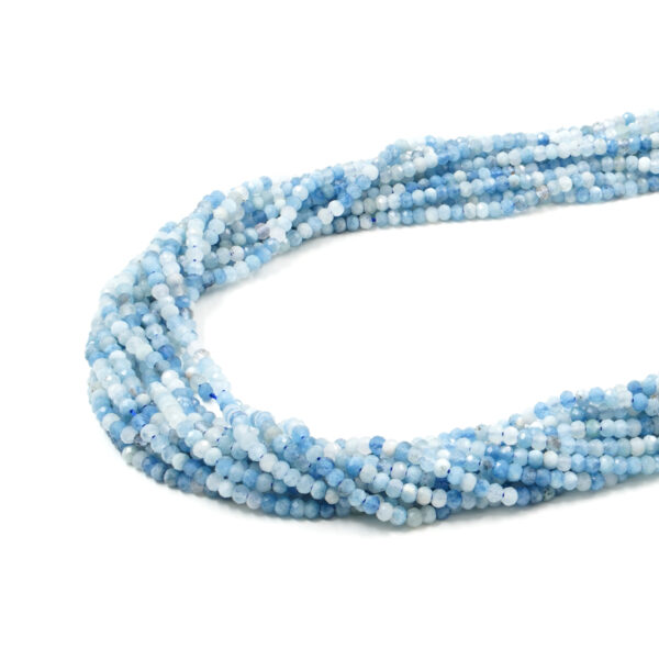 Aquamarina strands faceted washer shape size 4x3mm