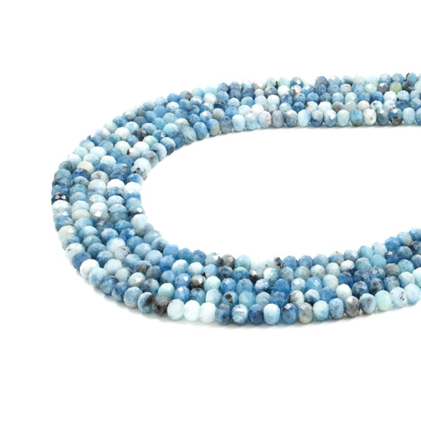 Acquamarina fili rondelle sfaccettate 7x3mm