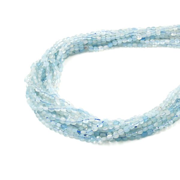 Aquamarina strands faceted coin shape size 4mm