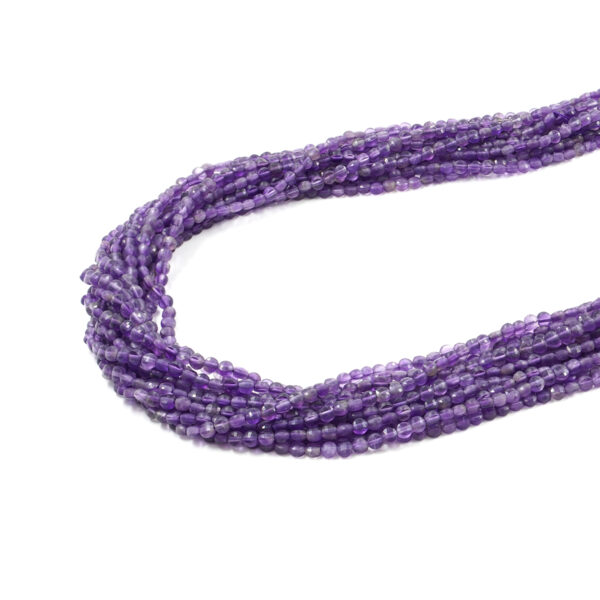 Amethyst strands faceted coin shape size 4mm