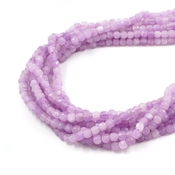 Lavander Amethyst strands faceted dice shape size 5mm