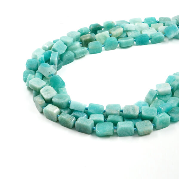 Amazonite strands flat rectangular shape size about 13x10mm