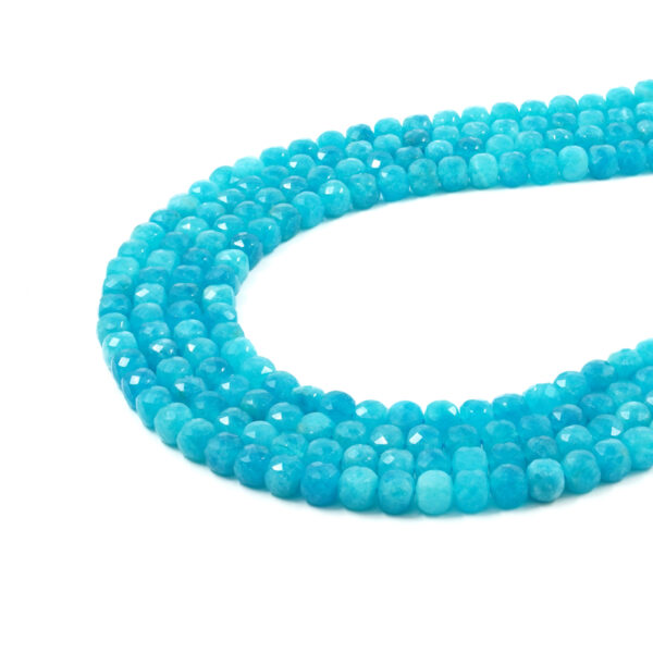Amazonite strands faceted dice shape size 8mm