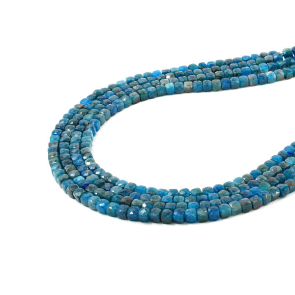 Apatite strands faceted dice shape size 5mm