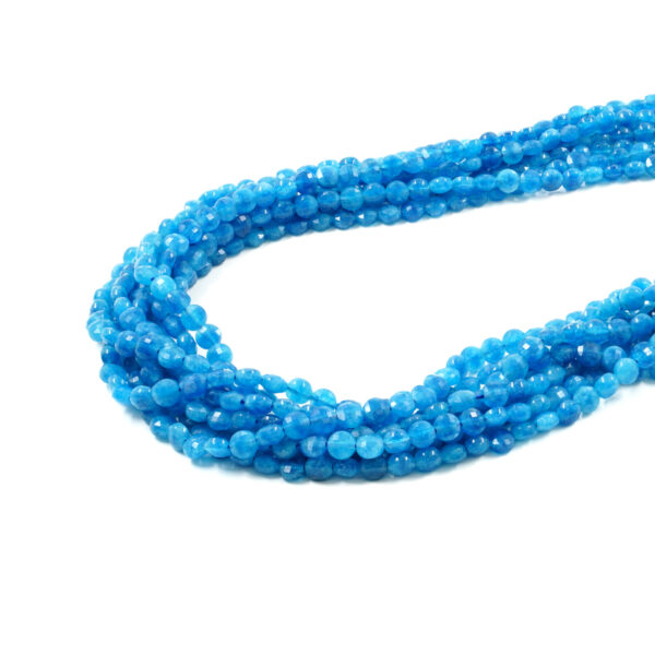 Apatite strands faceted coin shape size 6mm