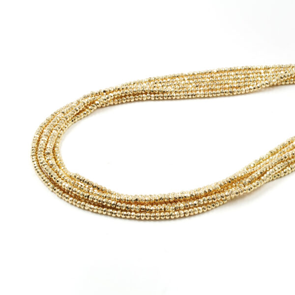 Hematite strands faceted washer shape size 3x2mm &ndash; Golden Color