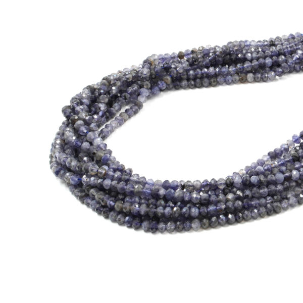 Iolite strands faceted washer shape size 5x3mm