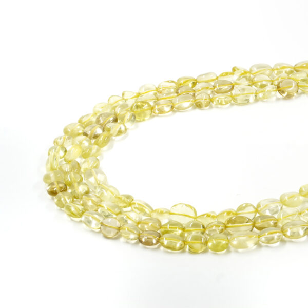 Lemon Quartz strands tumble shape size about 10x8mm